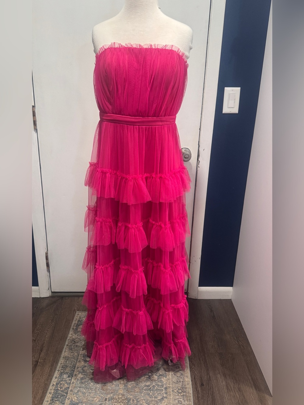 City streets strapless tulle dress hot pink Sz 13/14